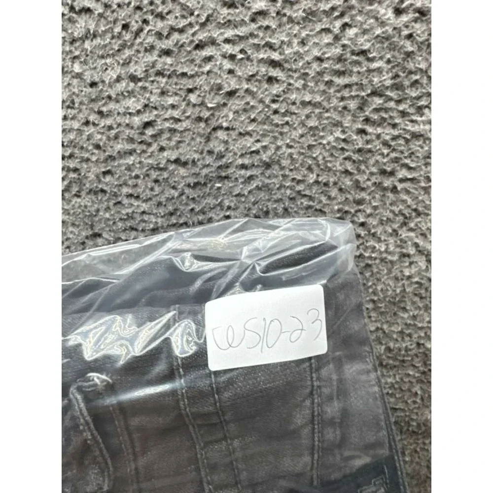 True Religion Ricky Relaxed Straight Distressed Denim Jeans Black Mens Size 38